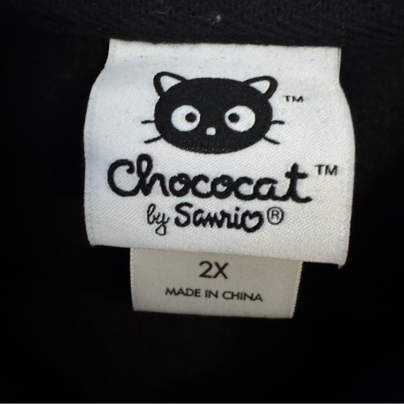 Sanrio Chococat Celestial Black Cat Ears Moon Stars Zip Up Hoodie Size 2X💜 - Picture 6 of 6